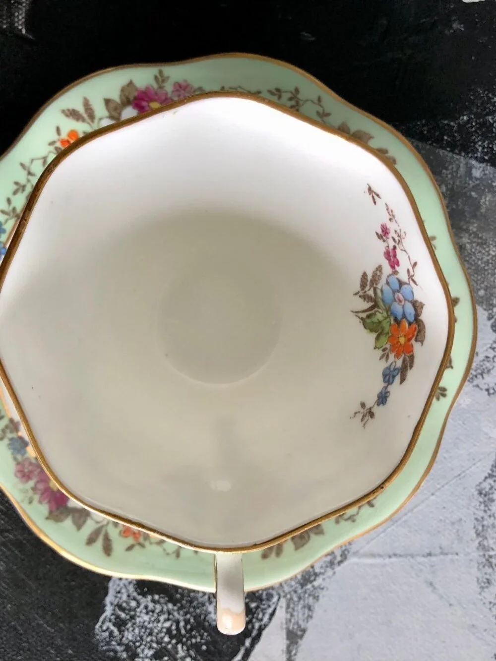 Foley China Vintage Floral Teacup and Saucer